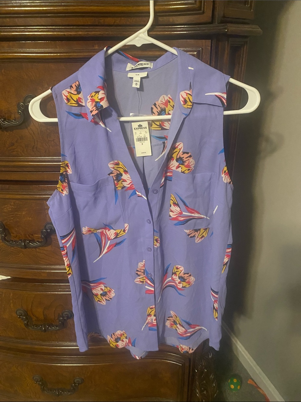 Express floral Portofino blouse NWT